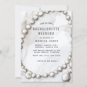 Partiinbjudan till White Pearls Bachelorette Helg Inbjudningar