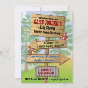 Partiinbjudningar till Rustic Woodland Baby Shower Inbjudningar
