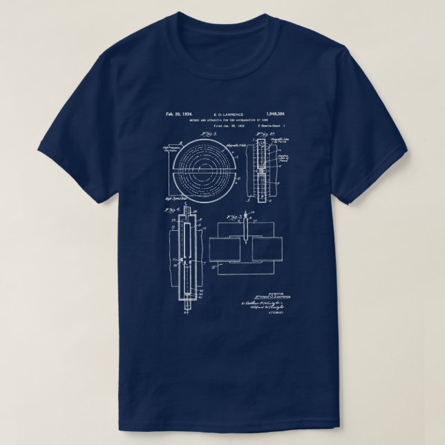 Partikelacceleratorpatent 1934 cern nobel discov t shirt (Design framsida)