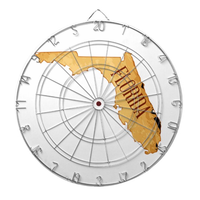 Partikelbakgrund med Florida Karta Darttavla (Framsidan)