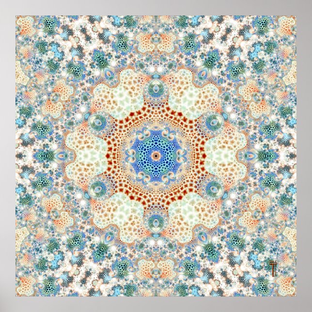 Partikelförändringar i hexagram 6 Art Skriv ut Poster (Framsidan)