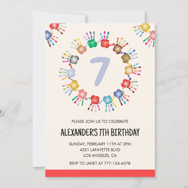 Partikelinbjudningar från färg, färgstarka barn, p inbjudningar (Framsida)