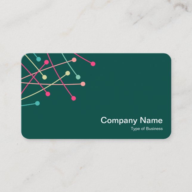 Partikeln spårar - färger 01 på Dk-grönt 004840 Visitkort (Framsida)