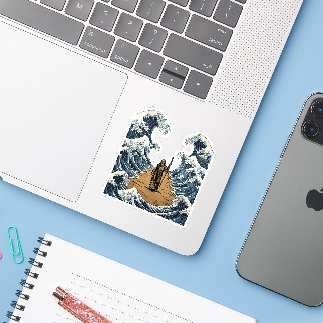 Parting the Sea  Klistermärken (Laptop med iPhone)