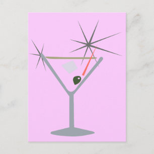 Partini Martini Glass Vykort