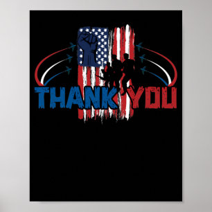 Partiotisk militär veteran, tack Memorial Day Poster