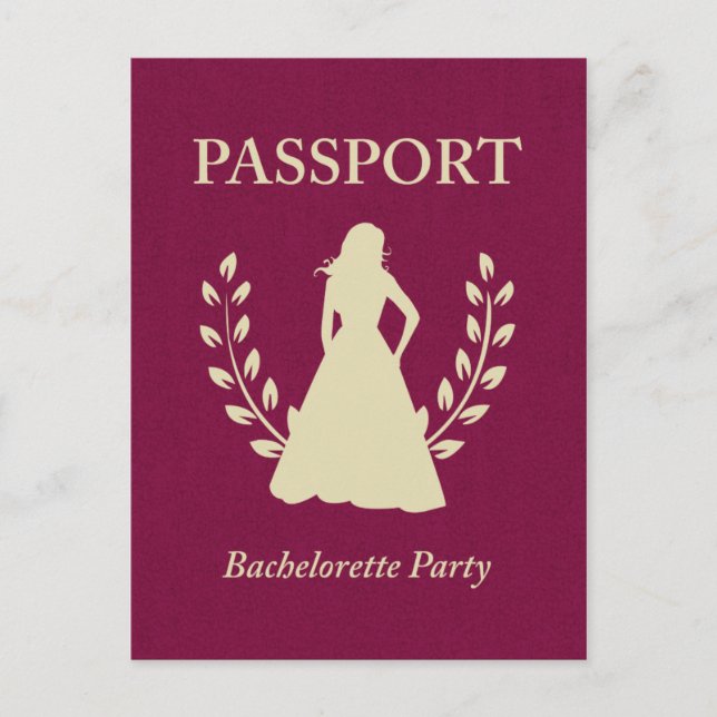 partipass för bachelorette inbjudan vykort (Framsida)