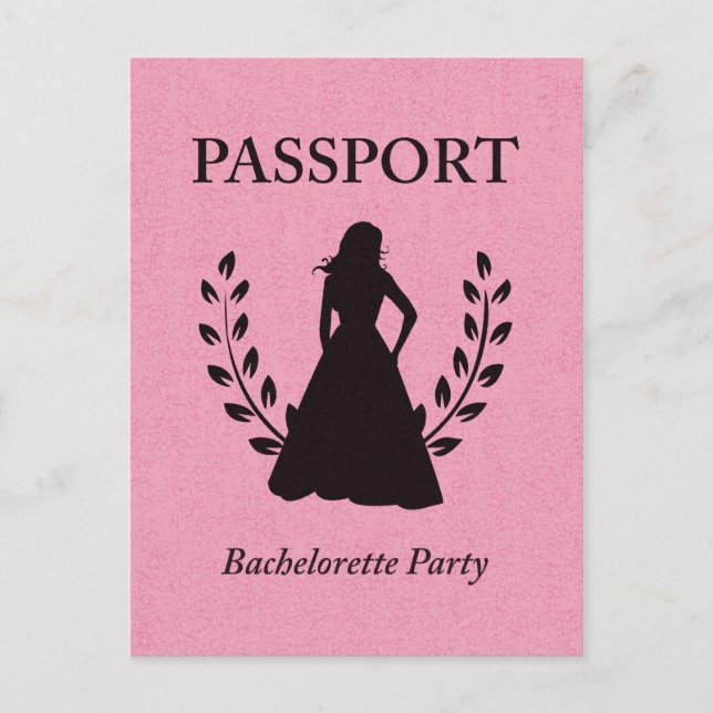 partipass för bachelorette inbjudan vykort (Framsida)