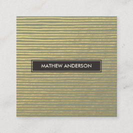 PARTISTISK GRÅTT FAUX SKETCH RAND MÖNSTER FYRKANTIGT VISITKORT