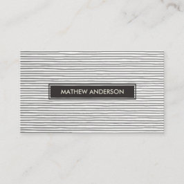PARTISTISK SVART VITE SKETCH STRIPERIPAD LINE MÖNS VISITKORT