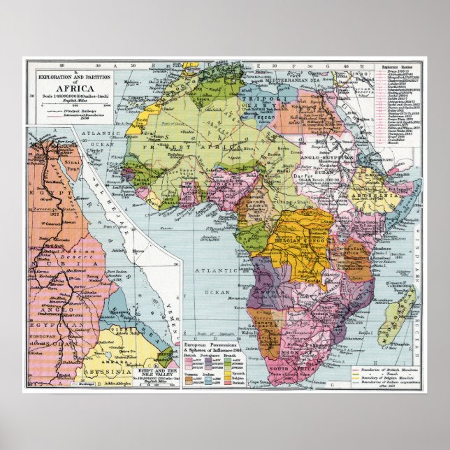 PARTITIONED AFRIKA, 1914 POSTER (Framsidan)