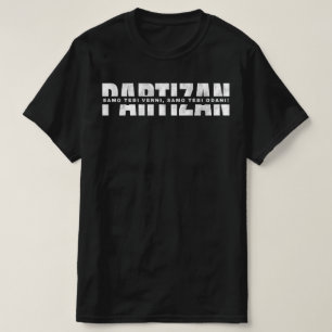 PARTIZAN Vit Text T Shirt