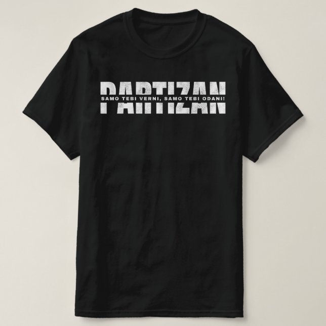 PARTIZAN Vit Text  T Shirt (Design framsida)