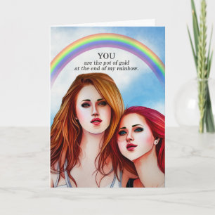Partner Anny Lesbisk, par pot av Guld Rainbow Kort