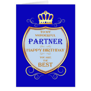Partner Birthday med Shield Hälsningskort