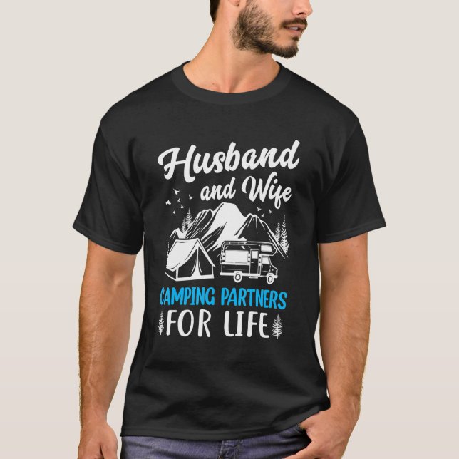 Partner för livskamper i make och frun Camping Par T Shirt (Framsida)