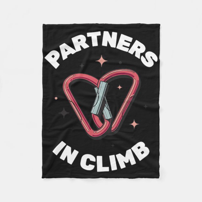 Partner i klättrare Rolig klätterdesign för en Fleecefilt (Framsidan)