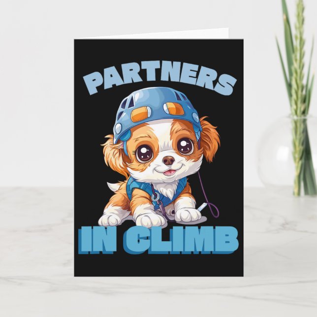 Partner i klättrare Rolig klätterdesign för en Kort (Framsida)