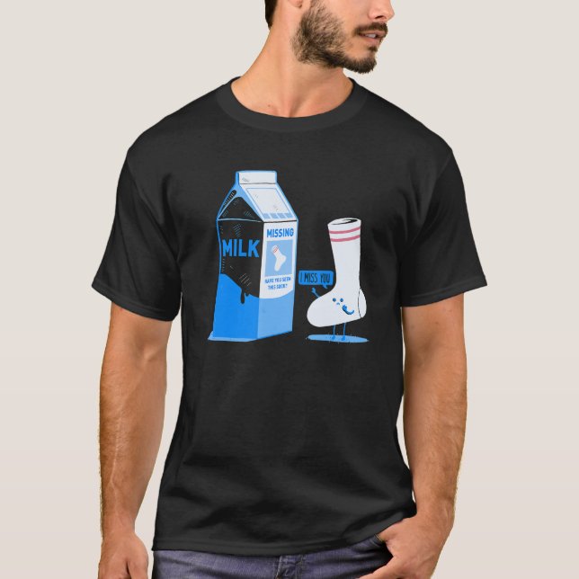 Partner Mjölk Sock saknas T Shirt (Framsida)