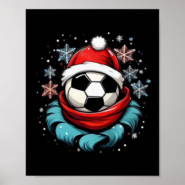 Partner Roligt Utseende Nikolaus Jul Tomte Fotboll Poster (Framsidan)