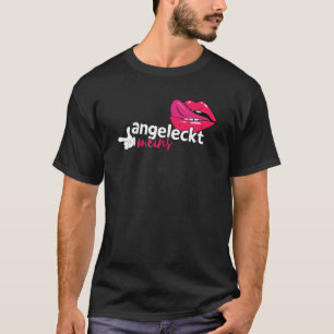 Partner ser munnen ut med tunga som säger Angel T Shirt
