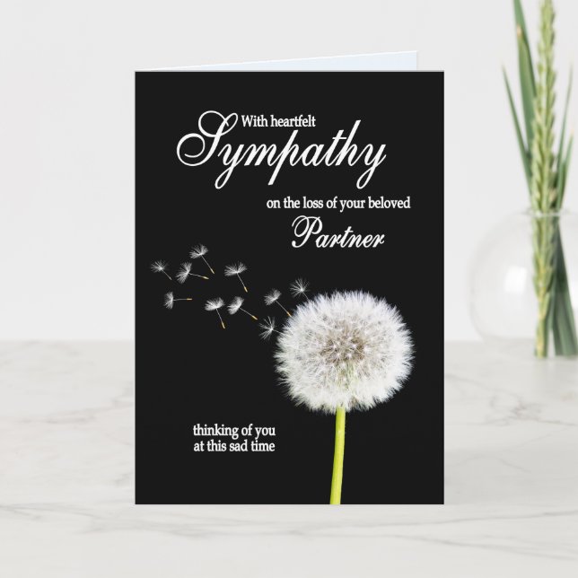 Partner Sympathy Dandelion Clock Kort (Framsida)