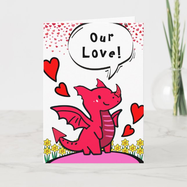 Partner Valentine Funny Just Vinge IT Red Dragon Kort (Framsida)