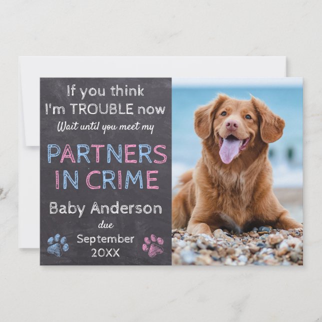 Partners i Crime Twin Baby Family Hund-Graviden Meddelande (Framsida)
