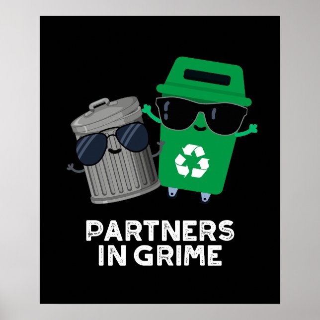 Partners i Grime Funny Sopor Pun Mörk BG Poster (Framsidan)