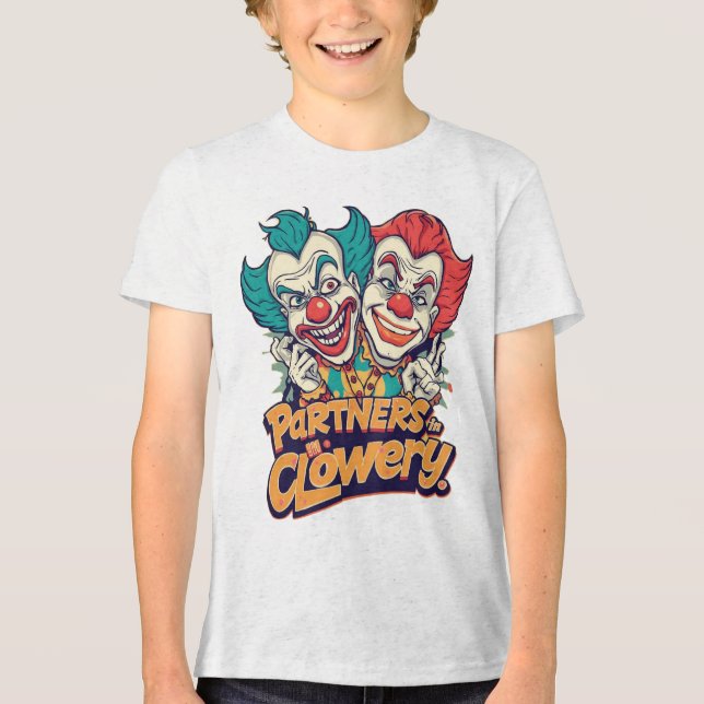 Partners in Clowery (Funny Clown Pun) T Shirt (Framsida)