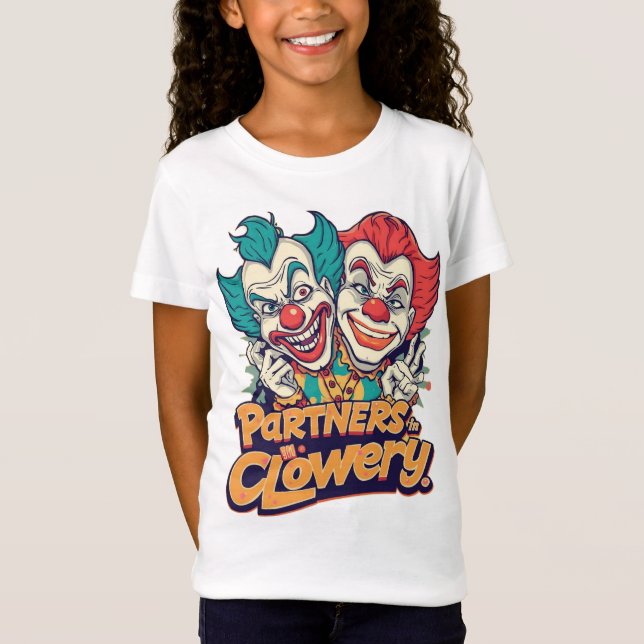Partners in Clowery (Funny Clown Pun) T Shirt (Framsida)