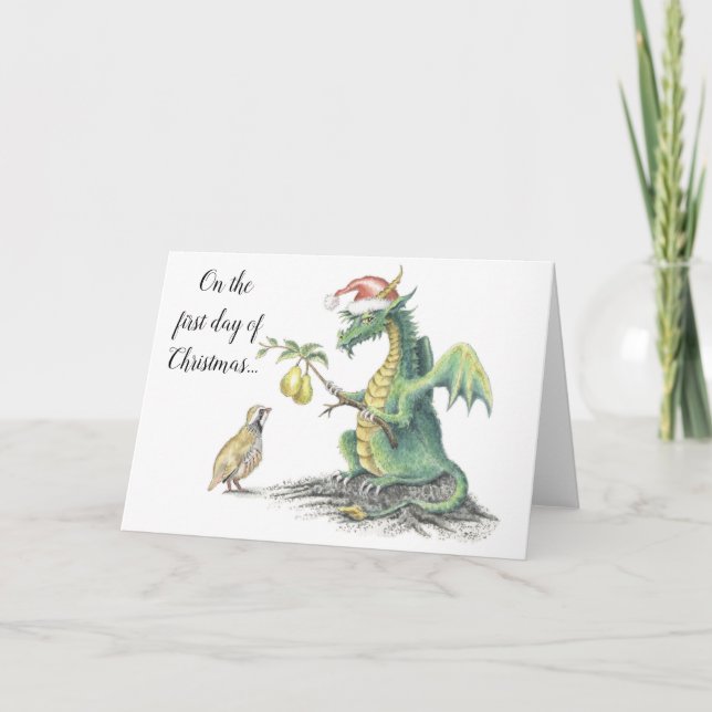 Partridge Dragon - hälsningskort Helgkort (Framsida)
