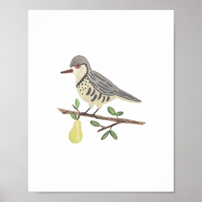 Partridge i en Pear Träd Art-utskrift Poster (Framsidan)