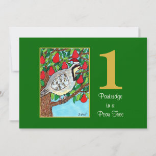 Partridge i en Pear Träd Cute Anpassningsbar jul Julkort