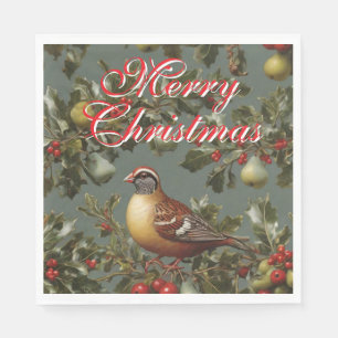 Partridge i ett päron träd god jul pappersservett