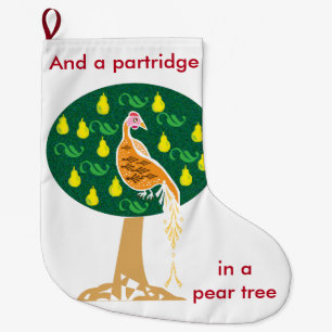 Partridge i ett päron träd stor julstrumpa