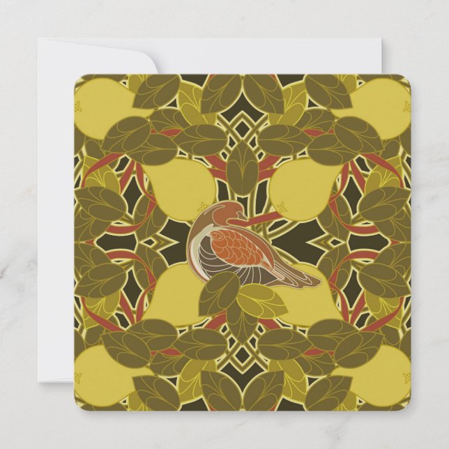 Partridge i ett Pear Träd-julhälsningskort Julkort (Framsida)