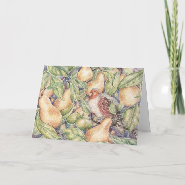 Partridge i ett Pear Träd-julkort Helgkort (Framsida)
