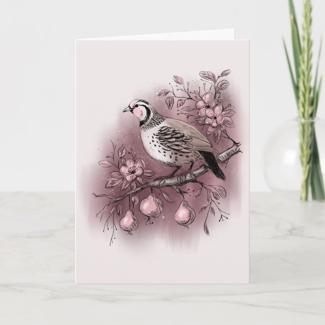 Partridge i Pear Träd Kort (Framsida)