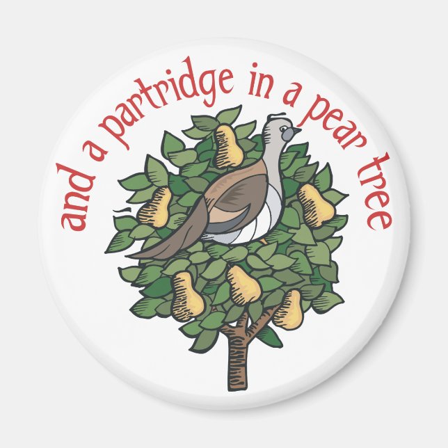 Partridge i Pear Träd Magnet (Framsidan)