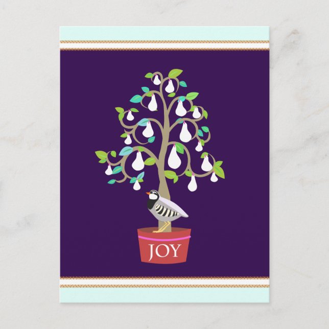 Partridge i Pear Träd vykort (Framsida)