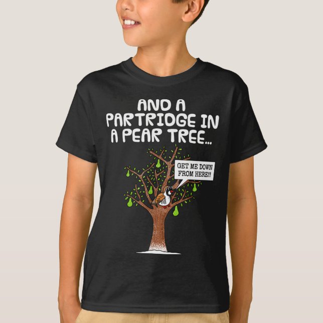 Partridge In A Pear Tree, Christmas Carol Singing  T Shirt (Framsida)