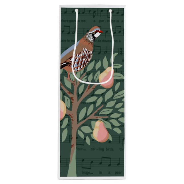 Partridge in a pear tree Christmas Carole on green (Framsidan)