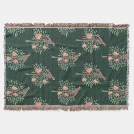 Partridge in a pear tree Christmas Carole on green Filt