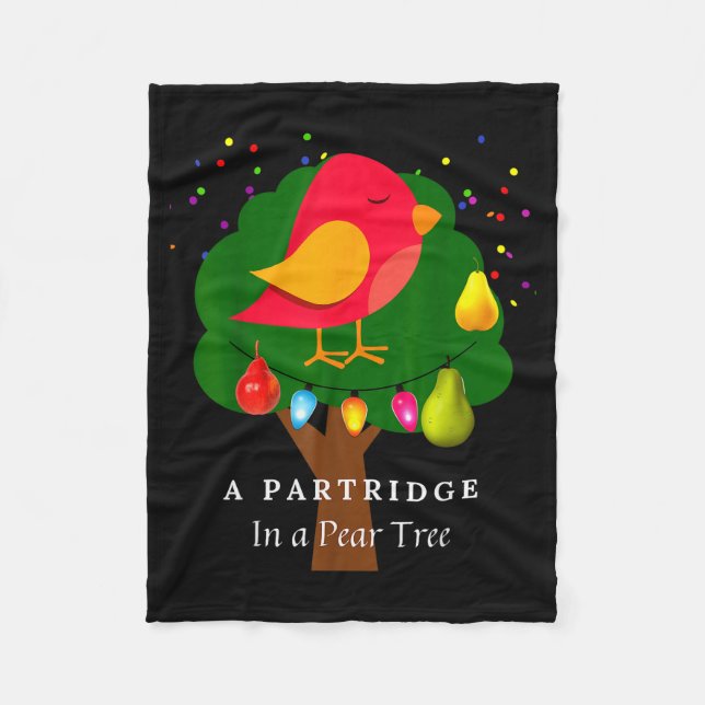 Partridge In A Pear Tree Twelve Days Of Christmas  Fleecefilt (Framsidan)