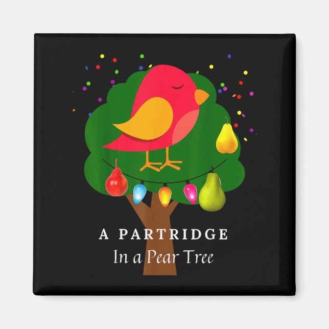 Partridge In A Pear Tree Twelve Days Of Christmas  Magnet (Framsidan)