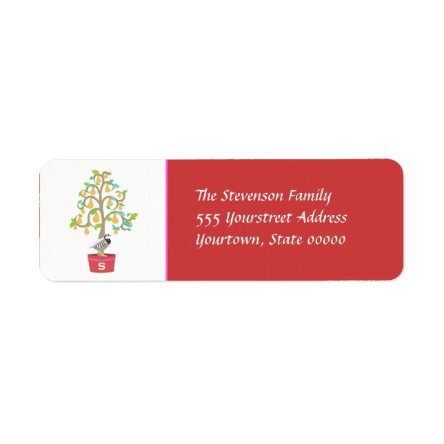 Partridge Monogrammed Return-adressetikett Returadress Etikett (Framsidan)