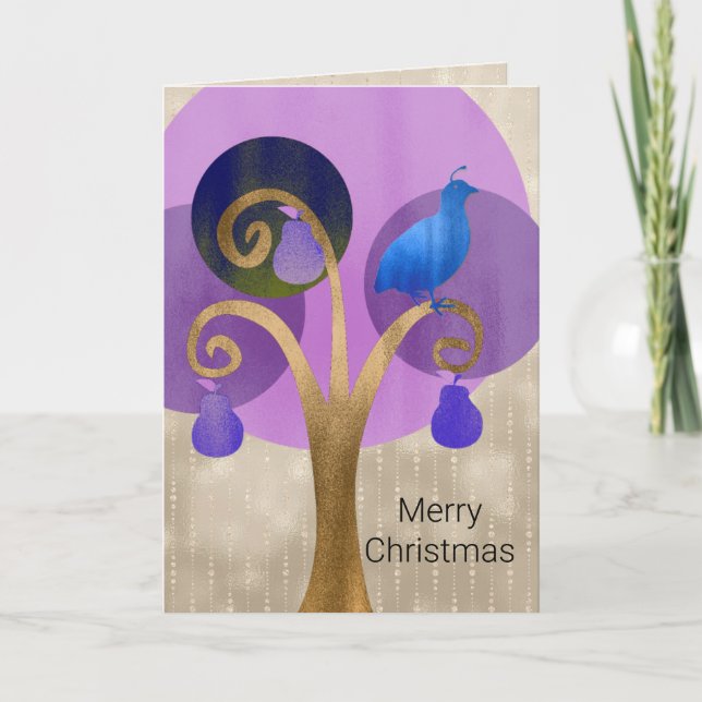 Partril i Pear Träd jul 2 Helgkort (Framsida)