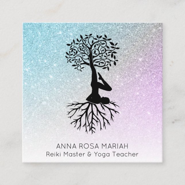 *~* PARTS BEHÅLLA- lotus Fyrkantigt Visitkort (Framsida)