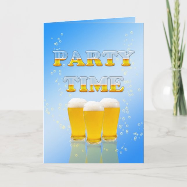 Partsinbjudan med många öl inbjudan (Framsida)